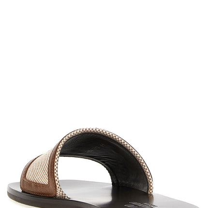 Valentino Garavani Brown Cotton Slides