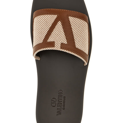 Valentino Garavani Brown Cotton Slides