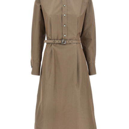 Fendi Gray Cotton Midi Dress