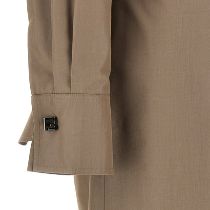 Fendi Gray Cotton Midi Dress