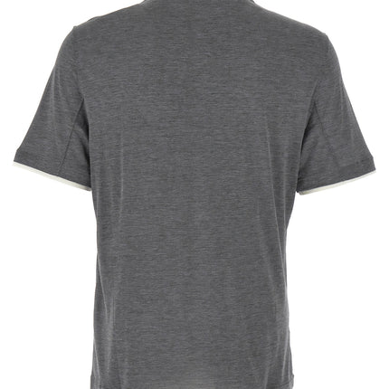 Brunello Cucinelli Gray Silk T-Shirt
