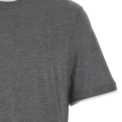 Brunello Cucinelli Gray Silk T-Shirt