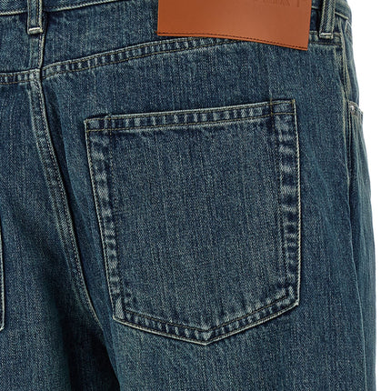 Jil Sander Blue Cotton Straight-Leg Jeans
