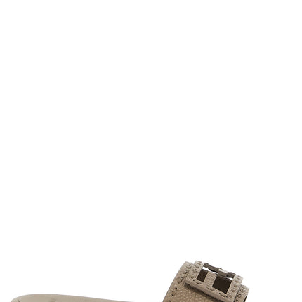 Fendi Gray Calfskin Slides