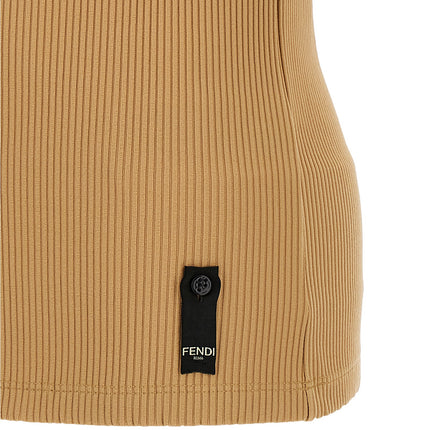 Fendi Beige Polyamide Tank Tops