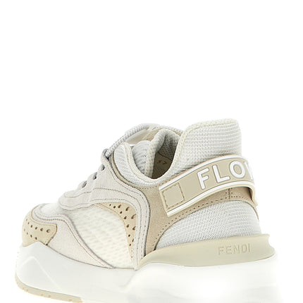 Fendi White Polyester Athletic Sneakers