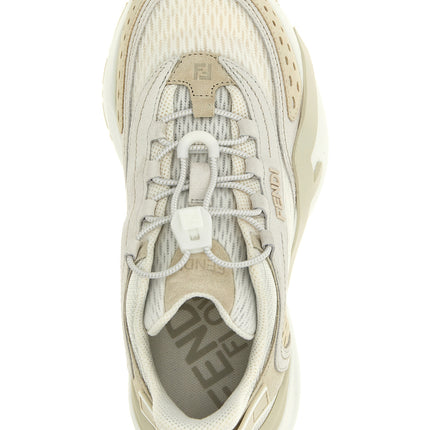 Fendi White Polyester Athletic Sneakers