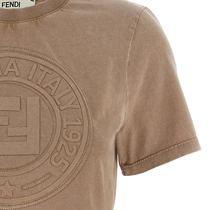 Fendi Brown Cotton T-Shirt