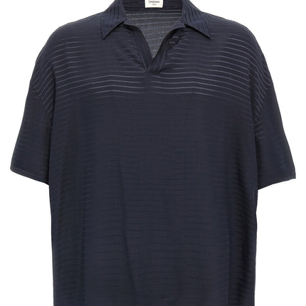 Saint Laurent Blue Silk Polo Shirt