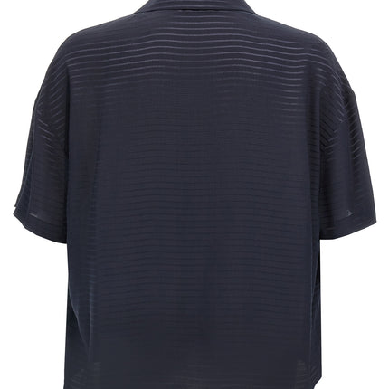 Saint Laurent Blue Silk Polo Shirt