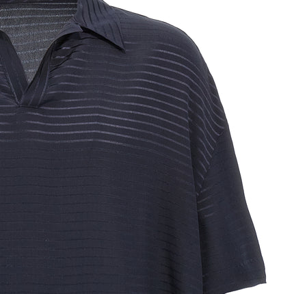 Saint Laurent Blue Silk Polo Shirt