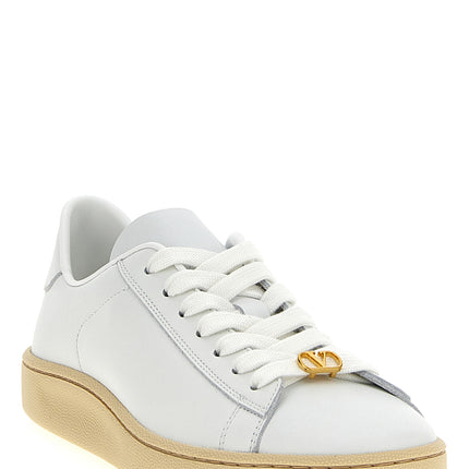 Valentino Garavani White Calfskin Low Top Sneakers
