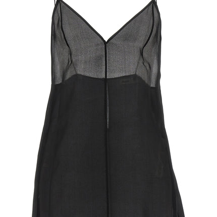 Khaite Black Silk Tank Tops