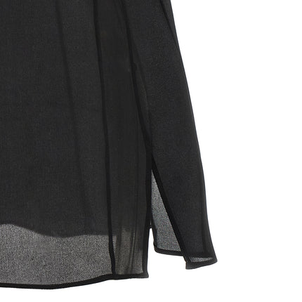 Khaite Black Silk Tank Tops