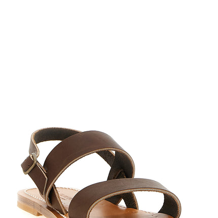 K.JACQUES SAINT TROPEZ Brown Cowhide Flat Sandals