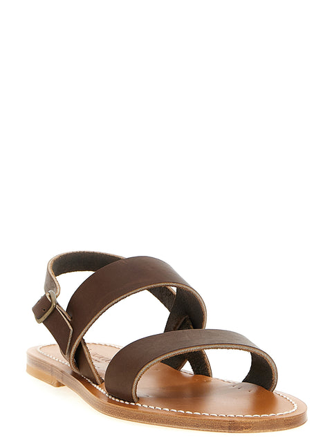 K.JACQUES SAINT TROPEZ Brown Cowhide Flat Sandals