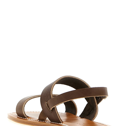 K.JACQUES SAINT TROPEZ Brown Cowhide Flat Sandals