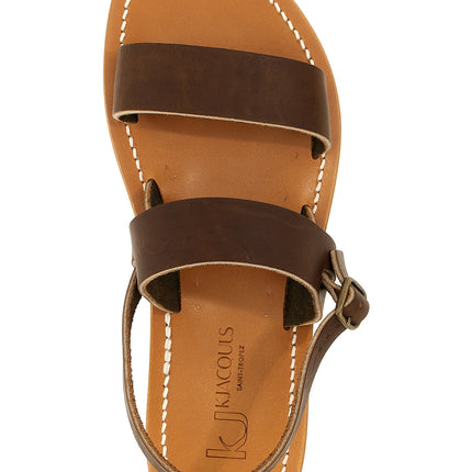 K.JACQUES SAINT TROPEZ Brown Cowhide Flat Sandals