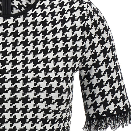 Alexander McQueen Bicolor Viscose Short Dress
