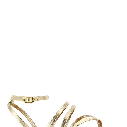 K.JACQUES SAINT TROPEZ Gold Cowhide Flat Sandals