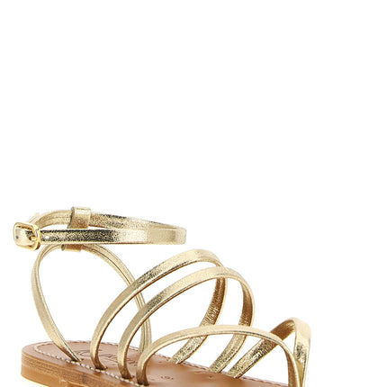 K.JACQUES SAINT TROPEZ Gold Cowhide Flat Sandals