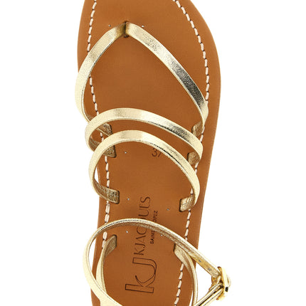 K.JACQUES SAINT TROPEZ Gold Cowhide Flat Sandals