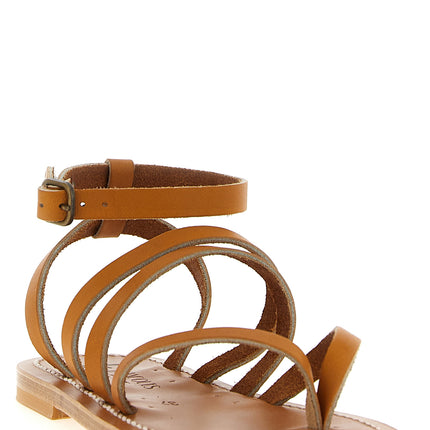 K.JACQUES SAINT TROPEZ Brown Cowhide Flat Sandals