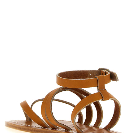 K.JACQUES SAINT TROPEZ Brown Cowhide Flat Sandals