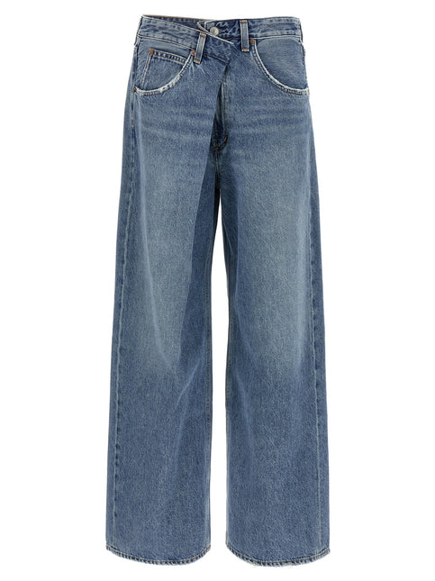 Agolde Blue Cotton Relaxed Fit Jeans