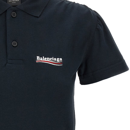 Balenciaga Blue Cotton Polo Shirt