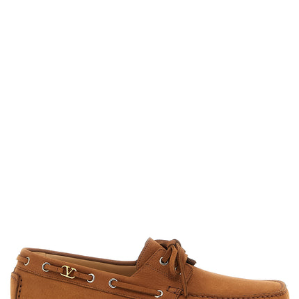 Valentino Garavani Brown Calfskin Slip-On Loafers