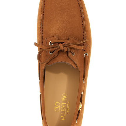 Valentino Garavani Brown Calfskin Slip-On Loafers
