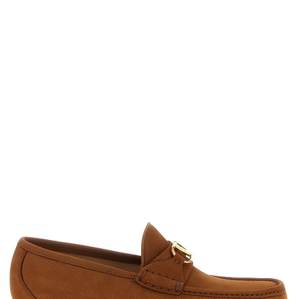 Valentino Garavani Brown Calfskin Slip-On Loafers