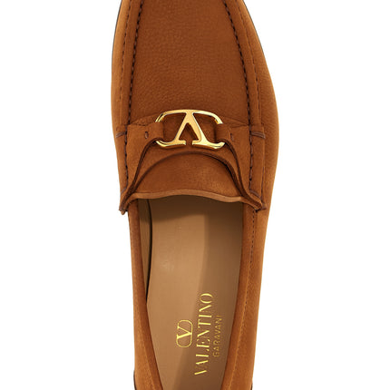Valentino Garavani Brown Calfskin Slip-On Loafers
