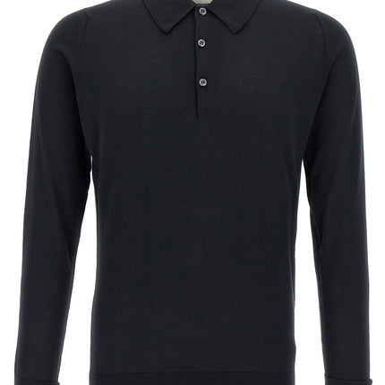 JOHN SMEDLEY Black Cotton Polo Shirt