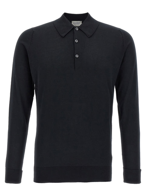 JOHN SMEDLEY Black Cotton Polo Shirt