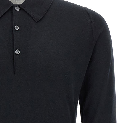 JOHN SMEDLEY Black Cotton Polo Shirt