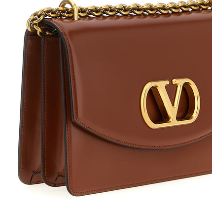 Valentino Garavani Brown Calfskin Shoulder Bag