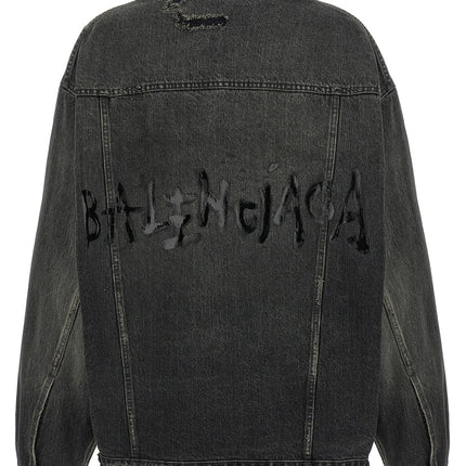 Balenciaga Gray Cotton Denim Jacket