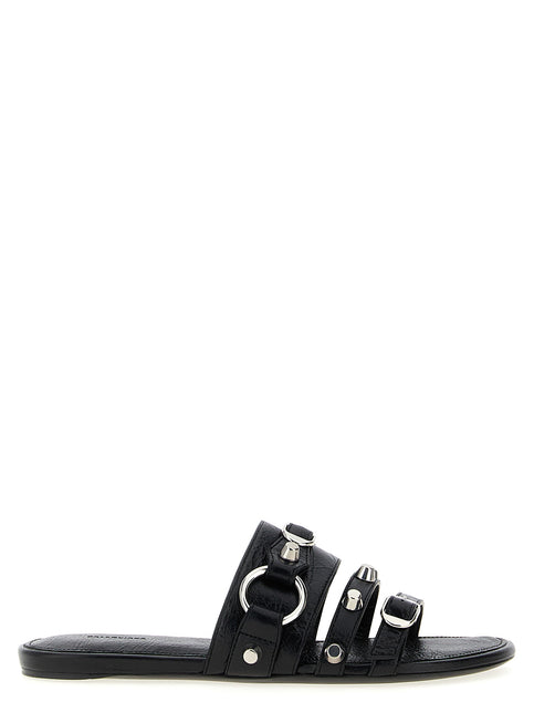 Balenciaga Black Lamb Leather Slides