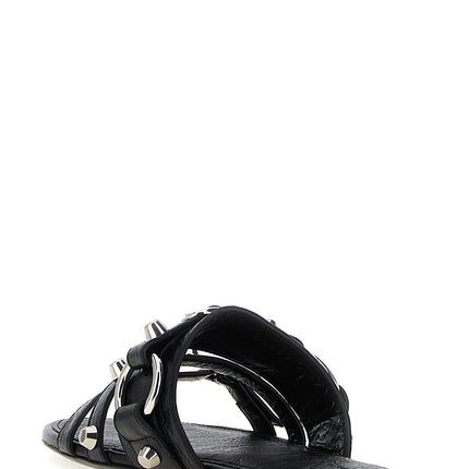 Balenciaga Black Lamb Leather Slides