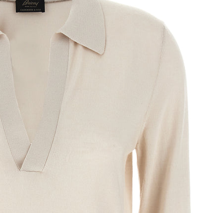 Brioni Beige Cashmere Polo Shirt