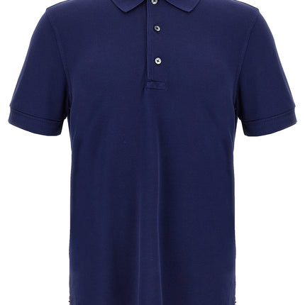Tom Ford Blue Lyocell Polo Shirt