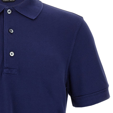 Tom Ford Blue Lyocell Polo Shirt