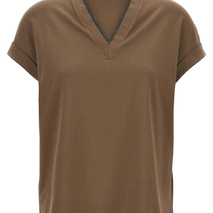 Brunello Cucinelli Brown Cotton T-Shirt