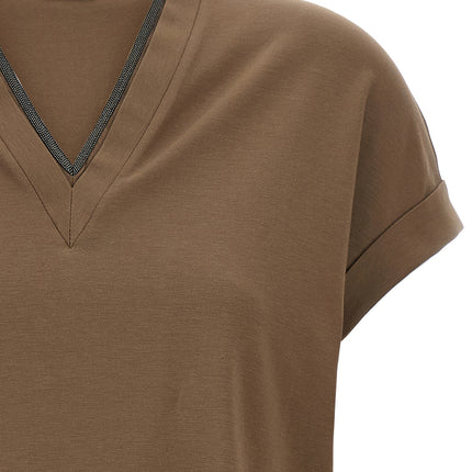 Brunello Cucinelli Brown Cotton T-Shirt