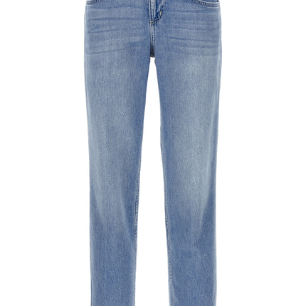 L'Agence Blue Cotton Straight-Leg Jeans