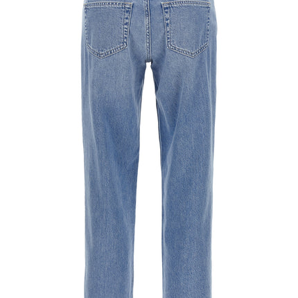 L'Agence Blue Cotton Straight-Leg Jeans