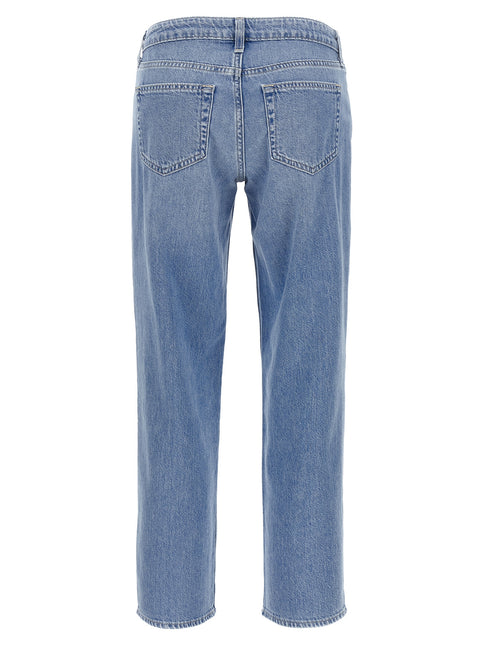 L'Agence Blue Cotton Straight-Leg Jeans