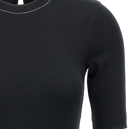 Brunello Cucinelli Black Cotton T-Shirt